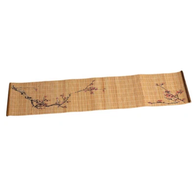 Natural Bamboo Tea Mat  Table Runner Teapot Cup Coaster Red Plum #6 - Image 1 of 4