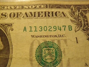 Fancy Serial Number $1 Dollar Bill Birthday Note ~ February 9, 1947...2/9/47 - Picture 1 of 2