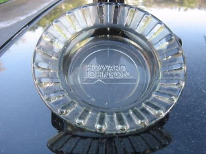 HOWARD JOHNSON HOTEL SMOKY GREY GLASS ASHTRAY SOUVENIR OR REPLACE - Picture 1 of 4