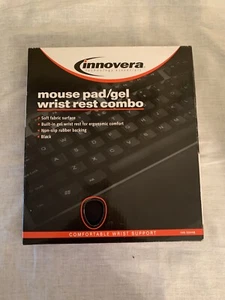 Innovera Mouse Pad w/Gel Wrist Rest Nonskid Base 8.82” x 10.35” Black 50448 - Picture 1 of 3