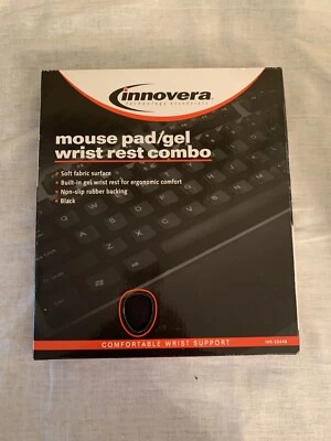 Innovera Mouse Pad w/Gel Wrist Rest Nonskid Base 8.82” x 10.35” Black 50448 - Image 1 of 3