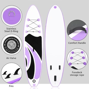 Inflatable Stand Up Paddle Board Surfboard SUP Paddelboard Purple - Picture 1 of 8