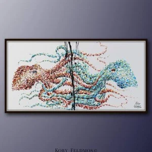 Octopus 67" - animal painting, beautiful Full art by Koby Feldmos - Picture 1 of 5
