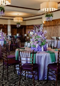 Purple Rose Wisteria Palm Wedding Flowers - Table Arrangements - Picture 1 of 3