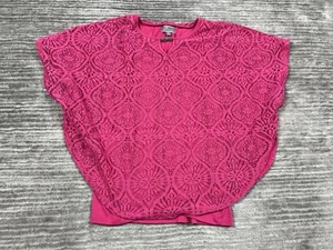 Jm Collection Top Womens Petite Large Pink Blouse Lace Overlay - Picture 1 of 12