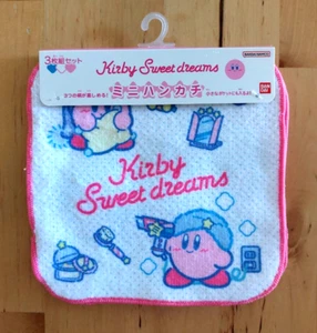 Bandai Namco Japanese Mini Hand Towel Nintendo Kirby Sweet dreams 3 Packs - Picture 1 of 5