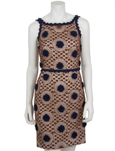 Abito tubino senza maniche all'uncinetto Tory Burch nuovo con etichette $595 taglia 2