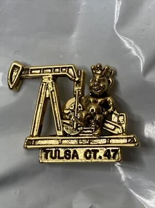 ROJ Royal Order of the Jesters Pin Shriner Tulsa Court 47 3D Oil Rig/Well 1.25" - Picture 1 of 9