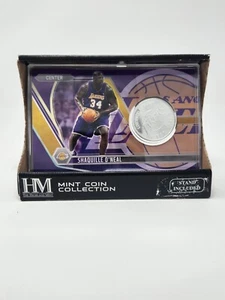 2021 Shaquille O’Neal Highland Mint Silver Plated Coin Card Lakers LE 5000. USA - Picture 1 of 2
