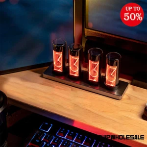 Gixie Clock Mini 4Digit Pseudo Glow Tube Clock Assembled Desktop Decoration Gift - Picture 1 of 5