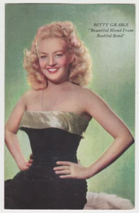 Betty Grable circa 1950 Movie Candid Color Card US issue Postcard #A20 - Picture 1 of 2