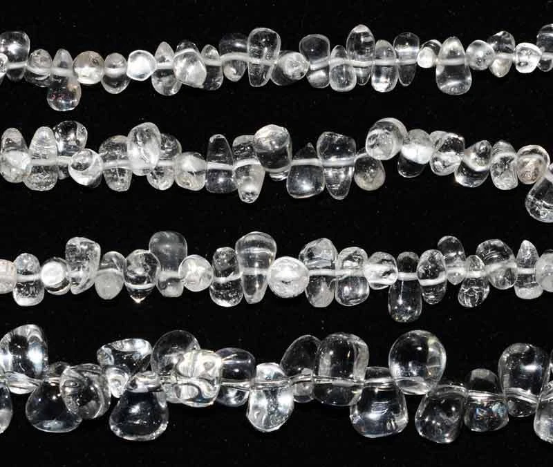 Cuentas de piedras preciosas de cristal de roca incoloro natural AAA con agujero lateral de pera Foto 1 de 1