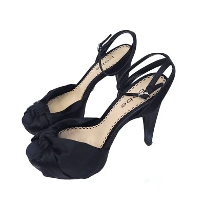 Bebe каблуки женщин 8 винтажный Stiletto атласной кожи платформе 4,5» высоты сексуальные туфли - Изображение 1 из 4