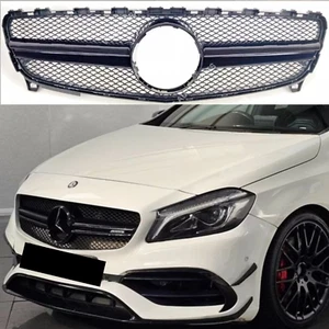 For Mercedes A-Class W176 A160 A220 A320 Front Radiator Black Grille AMG 2015-18 - Picture 1 of 16