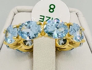 Bomb Party RG56436 March 2025 Sweet Like Sugar Aquamarine CZ Gold Plating Ring 8 - Picture 1 of 5