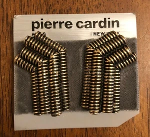 Pierre Cardin Ohrclips Gold & Schwarz NEU (G1) - Bild 1 von 2
