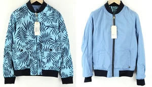 SCOTCH & SODA Ams Couture Men Jacket M Blue Reversible Cotton Linen Leaf Pattern - Picture 1 of 6