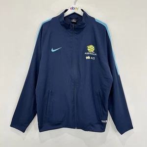 Football Federation Australia AIS Nike Jacket XL Blue Full Zip Dri-Fit Mesh Line - Picture 1 of 11