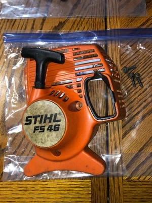 STIHL FS46 fs38 FS 38 FS45 FS55 RECORTADORA RETROCESO ARRANQUE ARRANCADOR CON PERNOS OEM Foto 1 de 2