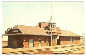 1950's PC Perris California SANTA FE RAILWAY RR STATION - Imagen 1 de 2