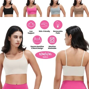 Sports Bra Padded Women Crop Top Running Yoga Fitness Sport Seamless Vest Tank - Picture 1 of 79