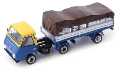 1:43 Scale Autocult 08010 1968 DAF Pony with Trailer - Blue & Yellow - BNIB - Image 1 of 4