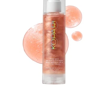 Lightweight SPF 45 Body Glow Gel with Rose Gold Shimmer - Hydrating & Nourishing - Picture 1 of 8