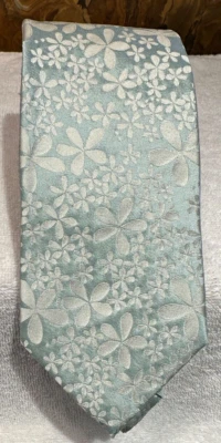 Vintage Richard James Savile Row Designer Teal Tie  Luxury Woven Silk Necktie - Image 1 of 4