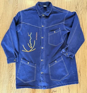 Karl Kani Signature VTG 90s Denim Blue Jacket 3 Pocket Rare Hip Hop Grail Tupac - Picture 1 of 14