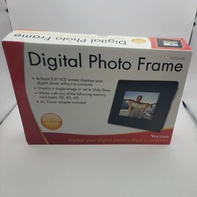 Venturer 5.6" Screen LCD Digital Photo Frame DPF561SE black - New open Box - Image 1 of 3