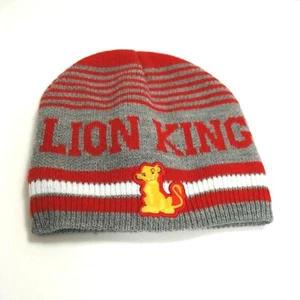 Disney Lion King Knit Skull Cap Beanie Boys Toddler Size 2T - 5T Grey Red - Picture 1 of 5