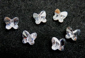 6 Pieces ~ 6mm BUTTERFLY SHAPE ~ CRYSTAL CLEAR ~ SWAROVSKI CRYSTAL BEADS LOT - Picture 1 of 1