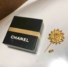 CHANEL brooch lion here mark gold plated pin Ladies Accessories with Box
