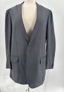 Sartoria Castangia Sport Coat Suit Jacket Mens 46 Gray Plaid Two Button Wool - Picture 1 of 22