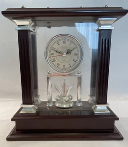 Wallace Silversmith Carriage Mantle Quartz Clock Mahogany Battery Operated 10 In - Picture 1 of 6
