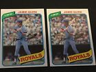 Jamie Quirk 1980 Topps Error Blue Ink Bleed In Position Banner Rare #248 Royals