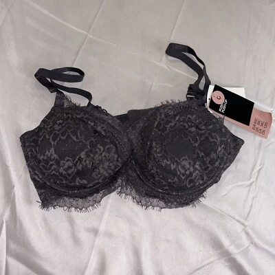 Sujetador push up H&M para mujer con aros de encaje gris nuevo con etiquetas. 38C Foto 1 de 2