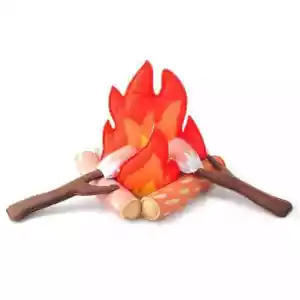 5 PC Pretend Campfire Toys, Plush Felt Playset, Roast Marshmallows Play, New - Picture 1 of 2