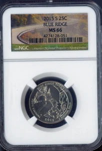 2015-S Blue Ridge Quarter NGC MS66 qualità - Foto 1 di 2