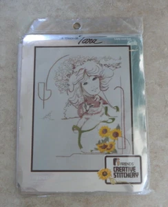 Vintage (1977) New Friends Creative Stitchery Ein Hauch von Tara Dame und Katze #604 - Bild 1 von 3