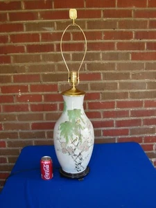 LARGE VINTAGE CHINESE FAMILLE ROSE VASE CALLIGRAPHY POEM VASE LAMP - Picture 1 of 12