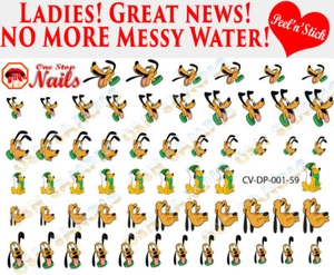 Disney Pluto Clear Vinyl PEEL and STICK Nail Decals CV-DP-001-59 - Picture 1 of 4