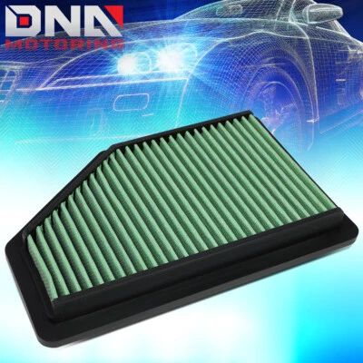 FOR 2007-2013 HONDA CR-V III/CRIDER/CITY 1.8L 2.0L L4 GREEN WASHABLE AIR FILTER - Image 1 of 4