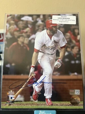 Фотография Лэнса Беркмана 2011 World Series Game 6 с автографом  - Изображение 1 из 4