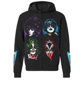 Sudadera con Capucha KISS Unmasked 45 Aniversario Cremallera Completa Talla Grande - Imagen 1 de 2