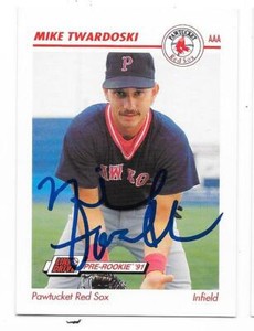 MIKE TWARDOSKI 1991 LINE DRIVE AUTOGRAPHED SIGNED # 357 PAWTUCKET RED SOX