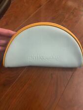 Philosophy Cosmetic Travel Bag. Seafoam green with yellow trim