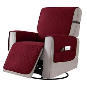 Recliner Chair Cover Reversible Slipcover for Dogs Seat Large Recliner Wine