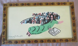 Howard Finster Folk Art Jesus Saves Angel Litho Print Signed Original Frame - Picture 1 of 10