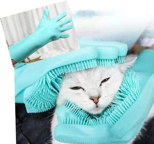 Cat Grooming Glove Brush Bath Accessories Mitts Anti-Scratch Gloves Hair Comb  - Picture 1 of 12